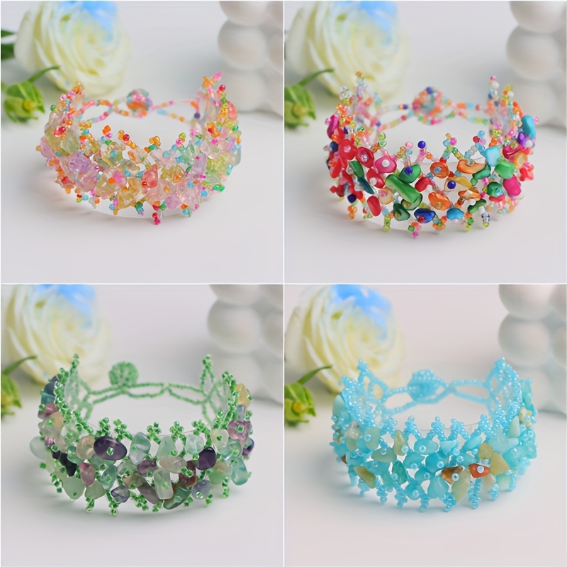 Bohemian Stone Bracelet 3pcs Pack Ethnic Style Adjustable Elastic Bead